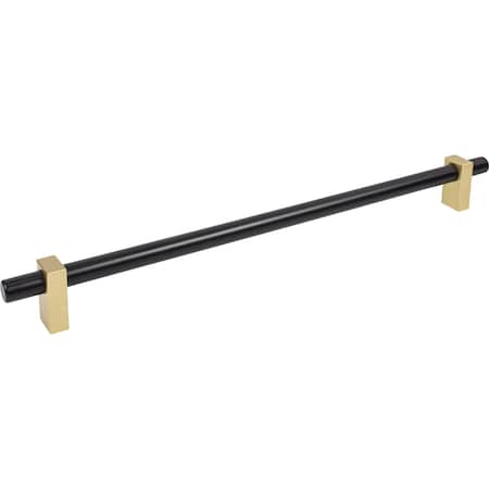 Jeffrey Alexander 18In. Center-To-Center Matte Black W/ Brushed Gold Larkin Appliance Pull 478-18MBBG